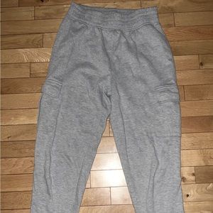 Grey cargo sweat pants